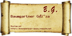 Baumgartner Géza névjegykártya