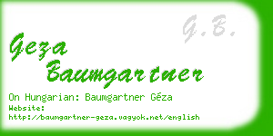 geza baumgartner business card
