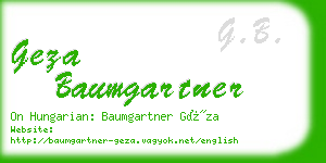 geza baumgartner business card